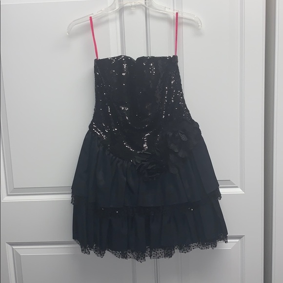 Betsey Johnson Strapless Black Sequins Dress - Picture 2 of 6